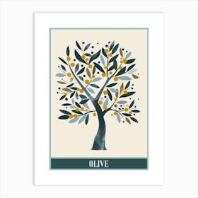 Olive Tree Flat Illustration 8 Poster Art Print