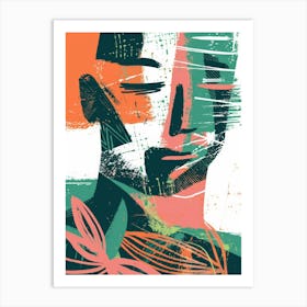 Abstract Portrait Of A Man 5 Art Print