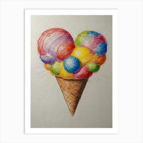 Heart Ice Cream Art Print