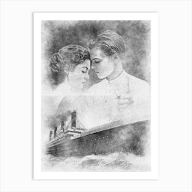 Pencil Art Titanic Art Print