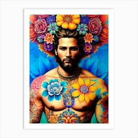 Flower Man 3 Art Print