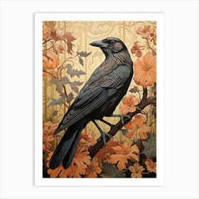 Dark And Moody Botanical Raven 2 Art Print