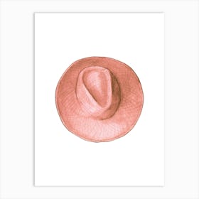 Pink Straw Hat Art Print