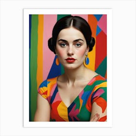 Woman In A Colorful Dress 1 Art Print