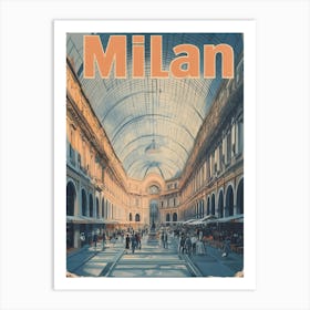 Aihrgdesign A Classic 1960s Travel Poster For Milan 2 Art Print