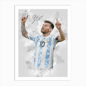 Lionel Messi Signature Art Print