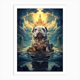 Bulldog In A Castle Art Print