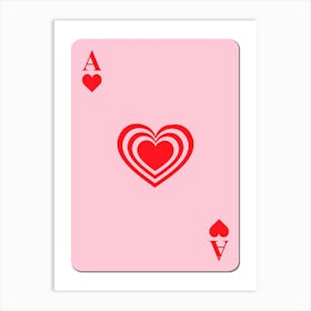 Pink Heart Ace Card Art Print