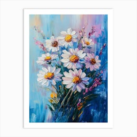 Oil Painting Daisy Flowers 2 Art Print