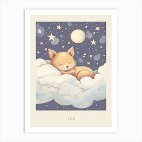 Sleeping Baby Fox 1 Nursery Poster Art Print