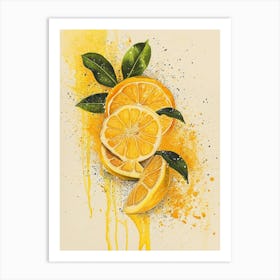 Citrus Fruits Paint Splash 4 Art Print