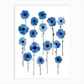 Blue Flowers 1 Art Print