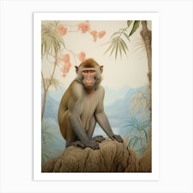 Macaque 4 Tropical Animal Portrait Art Print