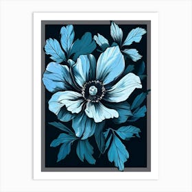 Blue Anemone Flower 1 Art Print