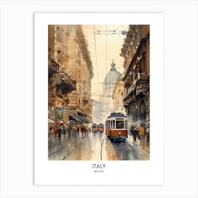 Milan, Italy 1 Watercolor Travel Poster Art Print