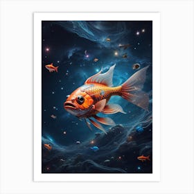 Goldfish In Space Art Print