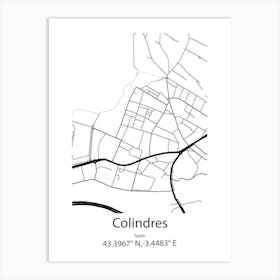 Colindres,Spain Minimalist Map Art Print