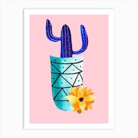 Galaxy Cactus Art Print