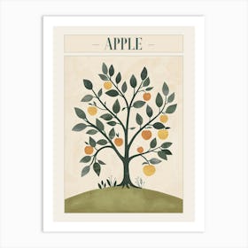 Apple Tree Minimal Japandi Illustration 1 Poster Art Print