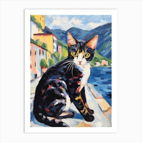 Painting Of A Cat In Kotor Montenegro Art Print