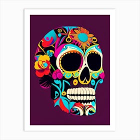 Skull With Pop Art 2 Influences Mexican Art Print