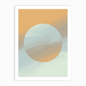 Minimal art abstract watercolor painting of smoke and sunlight Art Print