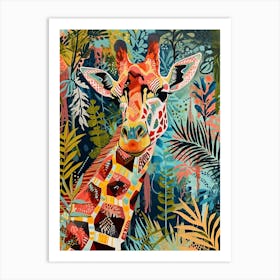 Giraffe Geometric Pattern 4 Art Print