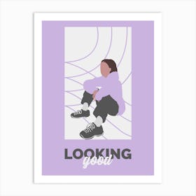 Looking You - Illustration Of A Woman 1 Art Print