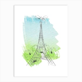 Spring in Paris Eiffel Tower Art Print