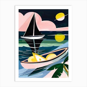 Sailboat On The Beach 4 Art Print