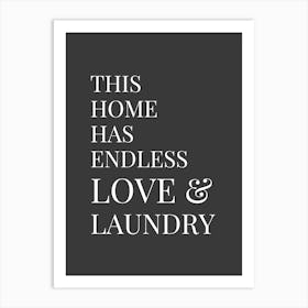 Endless love & laundry (dark grey) Art Print