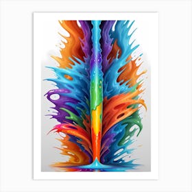 Colorful Splashes Of Paint Art Print