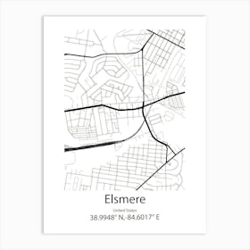 Elsmere,United States Minimalist Map Art Print