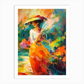 Woman With Hat Art Print