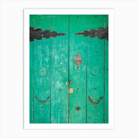 Close up Emerald green door in Eivissa // Ibiza Travel Photography Art Print