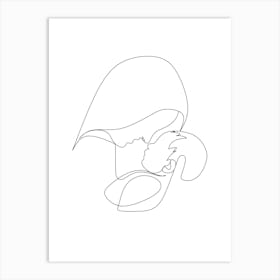 One Line Drawing Monoline Asthetic Mnimalist Drawing 1 Art Print