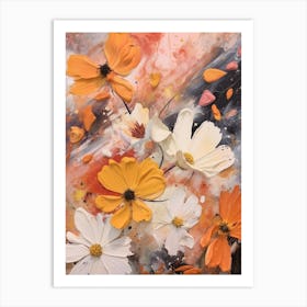Fall Flower Painting Cosmos 2 Art Print
