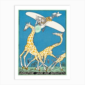 Bloodless Giraffe Hunt, Moriz Jung Art Print