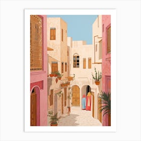 Sousse Tunisia 2 Vintage Pink Travel Illustration Art Print