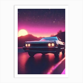 Car Driving At Night 1 Art Print