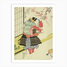 Näyttelijä Ichikawa Danjuro Vii Näytelmässä Hisago No Gumbai (Kurpitsanmuotoinen Viuhka), 1820, By Art Print