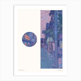 Tokyo Japan 2 Cut Out Travel Poster Art Print