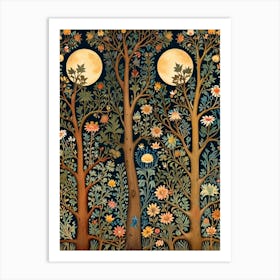 William Morris Print Moonlight In The Forest 1 Art Print