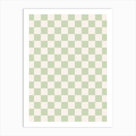 Checkerboard Pastel Green Art Print