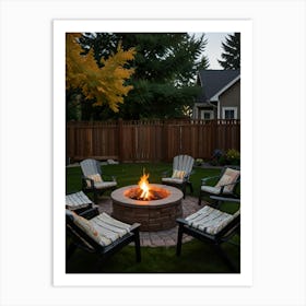 Backyard Fire Pit Art Print