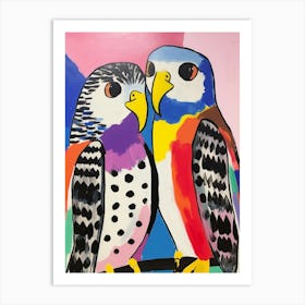 Colourful Kids Animal Art Falcon 1 Art Print