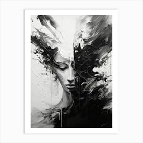 Transformation Abstract Black And White 4 Art Print