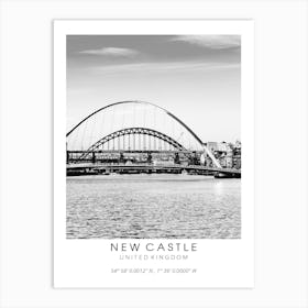 New Castle United Kingdom Black And White Art Print