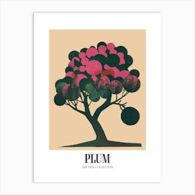 Plum Tree Colourful Illustration 4 Poster Art Print