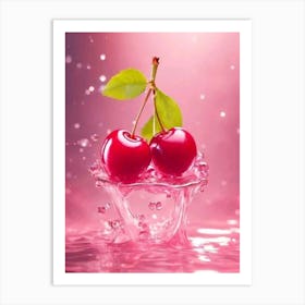 Cherries In Water Art Print